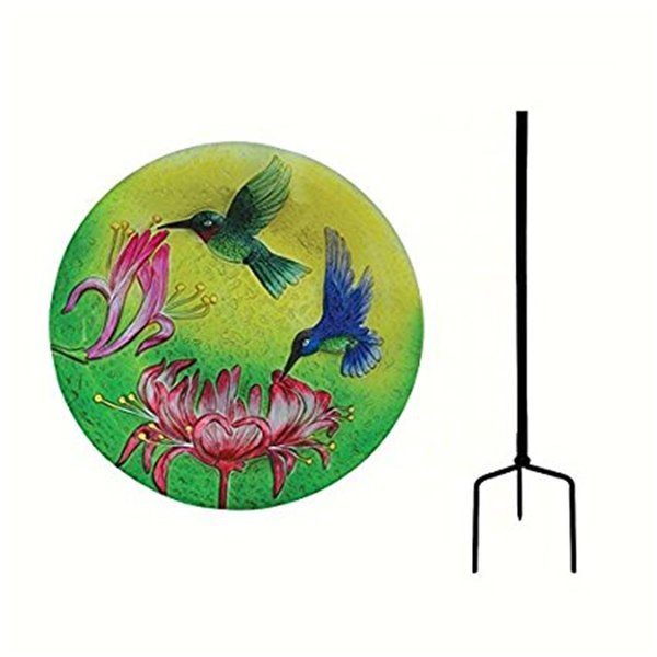 Songbird Essentials Fluttering Hummingbirds Staked Birdbath SE5044